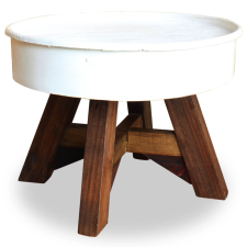 vidaXL fehér újrahasznosított fa dohányzóasztal 60 x 45 cm bútor