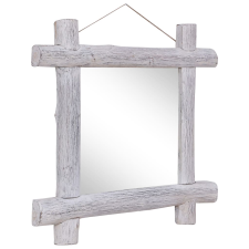 vidaXL fehér újrahasznosított fa rönktükör 70 x 70 cm (283932) bútor