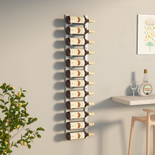 vidaXL fehér vas falra szerelhető bortartó állvány 12 palacknak bútor
