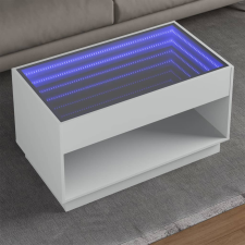 vidaXL fehér végtelen hatású LED-es dohányzóasztal 70 x 50 x 50 cm bútor