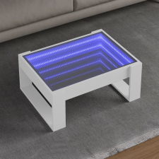 vidaXL fehér végtelen hatású LED-es dohányzóasztal 70 x 53 x 30 cm bútor