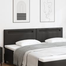 vidaXL Fejtámla Egyszerű Design Fekete 200 cm Műbőr ágy és ágykellék