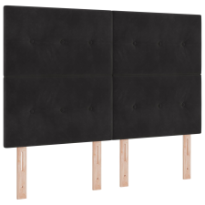 vidaXL Fejtámla Gombos Fekete 160 cm Bársony (3337843) ágy és ágykellék