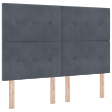 vidaXL Fejtámla Gombos Szövet Sötét Szürke 140 cm (3337829) ágy és ágykellék