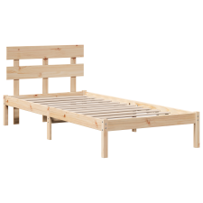 vidaXL Fejtámlás Ágykeret 100x200 cm Tömör Fa Fenyő (872140) ágy és ágykellék