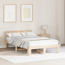 vidaXL Fejtámlás ágykeret 120x200 cm Tömör fenyőfa ágy és ágykellék