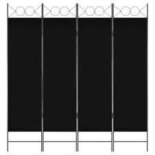 vidaXL fekete 4-paneles paraván 160 x 180 cm bútor