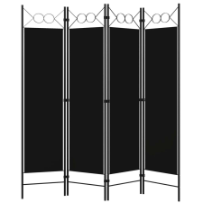 vidaXL Fekete 4 paneles paraván 160 x 180 cm bútor