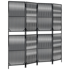 vidaXL fekete 4-paneles polyrattan térelválasztó (365376) bútor