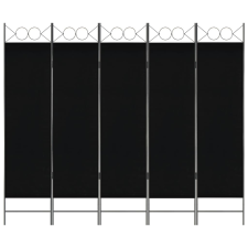 vidaXL fekete 5-paneles paraván 200 x 180 cm bútor