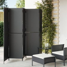 vidaXL fekete 5-paneles polyrattan térelválasztó bútor