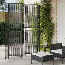 vidaXL fekete 5-paneles polyrattan térelválasztó bútor
