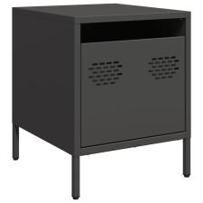 vidaXL fekete acél éjjeliszekrény 35 x 39 x 43,5 cm (851244) bútor
