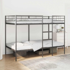 vidaXL fekete acél emeletes ágy matrac nélkül 100 x 200 cm ágy és ágykellék
