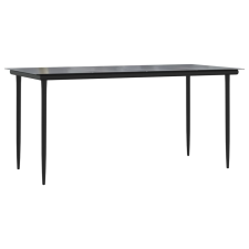 vidaXL fekete acél és edzett üveg kerti étkezőasztal 160x80x74cm (319279) kerti bútor