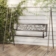 vidaXL Fekete acél és műanyag kerti hintapad 125 cm kerti bútor