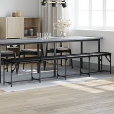 vidaXL Fekete acél és műbőr étkezőpad 248 x 32 x 45 cm bútor