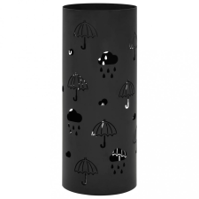 vidaXL Fekete acél esernyőtartó esernyőmintával bútor
