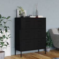 vidaXL fekete acél fiókos szekrény 80 x 35 x 101,5 cm bútor