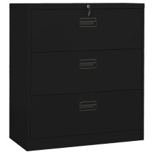 vidaXL fekete acél irattartó szekrény 90 x 46 x 103 cm irattároló szekrény