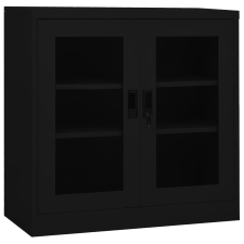 vidaXL fekete acél irodai szekrény 90 x 40 x 90 cm üzletberendezés, dekoráció