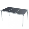 vidaXL Fekete acél kerti asztal 150 x 90 x 74 cm