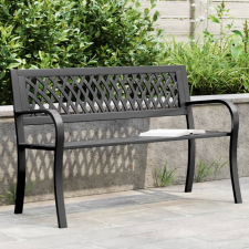 vidaXL fekete acél kerti pad 120 cm kerti bútor