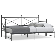 vidaXL fekete acél kihúzható kanapéágy matrac nélkül 75x190 cm ágy és ágykellék