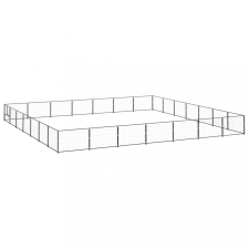 vidaXL fekete acél kutyakennel 49 m² szállítóbox, fekhely kutyáknak
