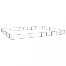 vidaXL fekete acél kutyakennel 80 m² szállítóbox, fekhely kutyáknak