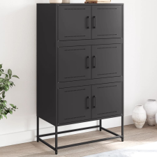 vidaXL fekete acél tálalószekrény 68,5x38,5x123,5 cm bútor