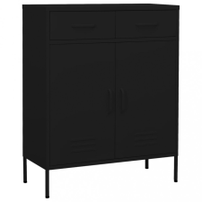 vidaXL fekete acél tárolószekrény 80 x 35 x 101,5 cm irattároló szekrény