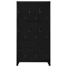 vidaXL fekete acél zárható szekrény 90 x 45 x 180 cm (339806) bútor