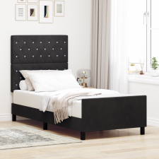 vidaXL Fekete Ágykeret 100x200 cm Bársony ágy és ágykellék