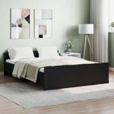 vidaXL fekete ágykeret fej- és lábtámlával 140 x 190 cm ágy és ágykellék