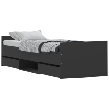 vidaXL fekete ágykeret fej- és lábtámlával 75 x 190 cm (3203818) ágy és ágykellék
