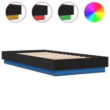 vidaXL fekete ágykeret LED-világítással 100 x 200 cm (839505) ágy és ágykellék