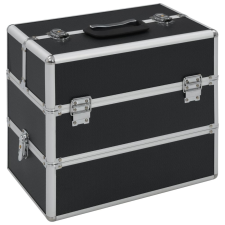 vidaXL Fekete alumínium sminktáska 37 x 24 x 35 cm kézitáska és bőrönd