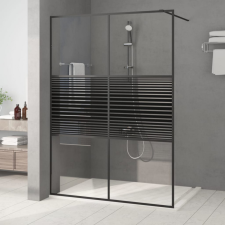vidaXL Fekete átlátszó ESG üveg zuhanyfal 140 x 195 cm kád, zuhanykabin
