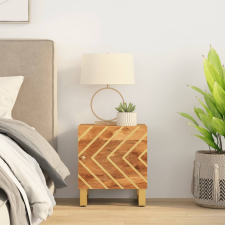 vidaXL fekete-barna tömör mangófa éjjeliszekrény bútor