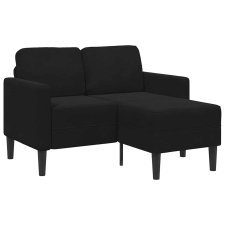 vidaXL fekete bársony 2 üléses kanapé L-alakú kanapéval 125 cm (4107073) bútor