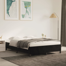 vidaXL fekete bársony ágykeret 140 x 190 cm ágy és ágykellék