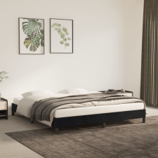 vidaXL fekete bársony ágykeret 160x200 cm ágy és ágykellék