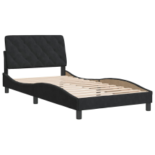 vidaXL fekete bársony ágykeret fejtámlával 100x200 cm (3207907) ágy és ágykellék