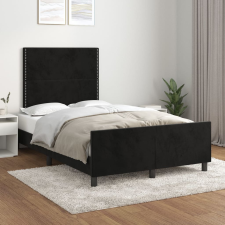 vidaXL fekete bársony ágykeret fejtámlával 120 x 200 cm ágy és ágykellék