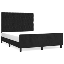 vidaXL fekete bársony ágykeret fejtámlával 140 x 190 cm (3125936) ágy és ágykellék