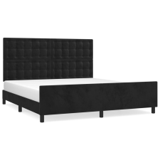 vidaXL fekete bársony ágykeret fejtámlával 160 x 200 cm (3126009) - Ágyak és ágykeretek ágy és ágykellék