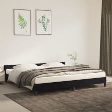 vidaXL fekete bársony ágykeret fejtámlával 200 x 200 cm ágy és ágykellék