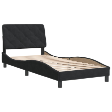 vidaXL fekete bársony ágykeret fejtámlával 80 x 200 cm (3207889) ágy és ágykellék