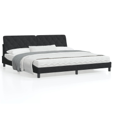 vidaXL fekete bársony ágykeret LED-világítással 200 x 200 cm ágy és ágykellék